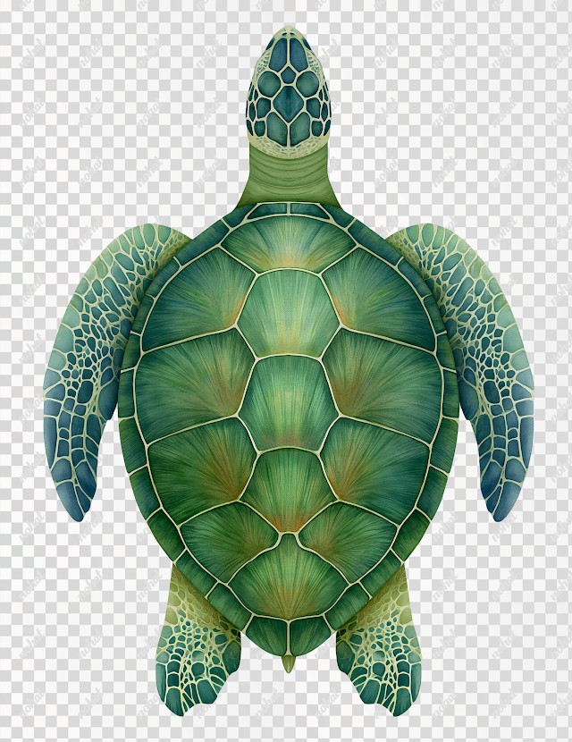 PNG Elegant Green Turtle Illustration