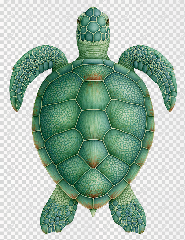 PNG Elegant Green Turtle Illustration