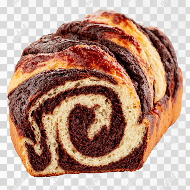 PNG Freshly Baked Chocolate Marble Swirl Loaf Bread