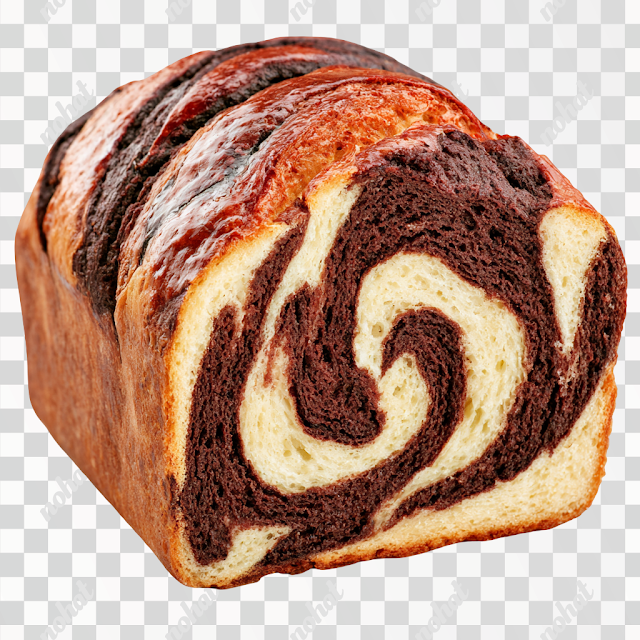 PNG Freshly Baked Chocolate Marble Swirl Loaf Bread