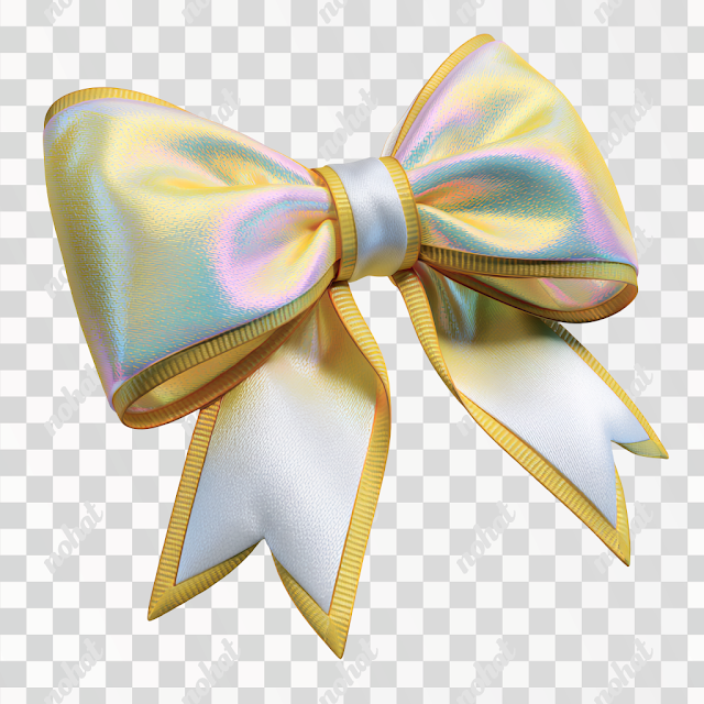 PNG Fun and Colorful Pastel Aurora Yellow Ribbon Bow