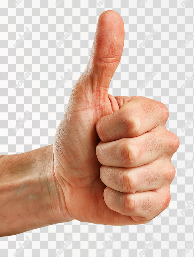 PNG Human Hand Thumbs-Up Gesture on White Background