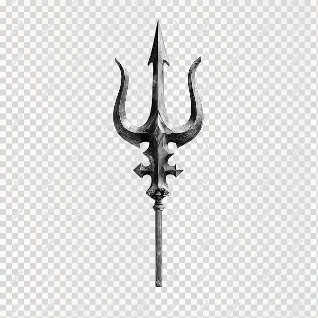PNG Poseidon's Trident Black and White