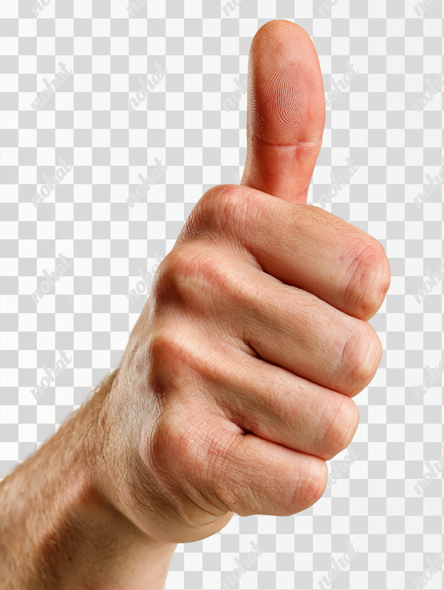 PNG Realistic Human Hand Thumbs-Up Gesture