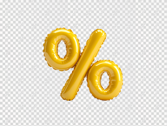 PNG Yellow Inflatable Percentage Symbol