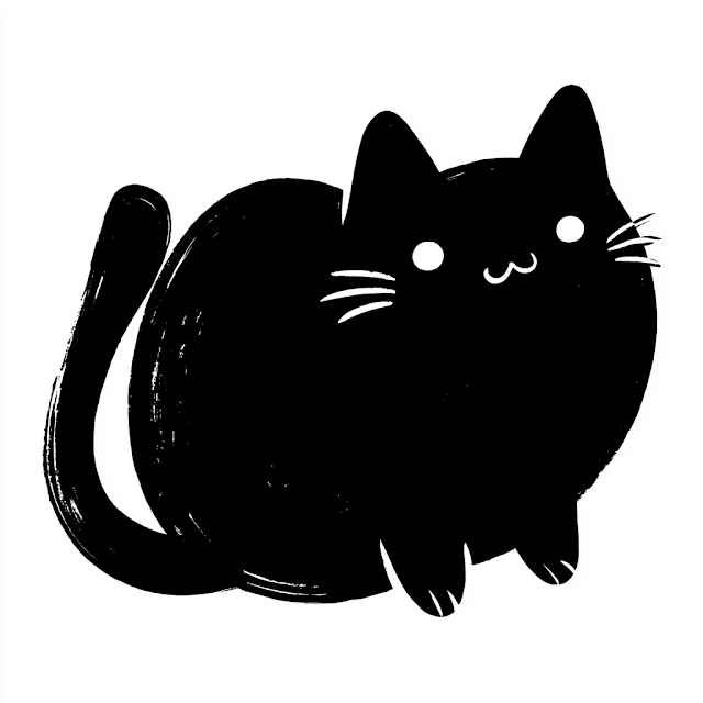 Quirky Black Cat Silhouette