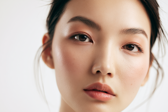 Radiant Beauty Close-Up Portrait of Young Asian Woman