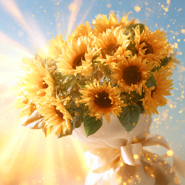 Radiant Sunflower Bouquet in Morning Light