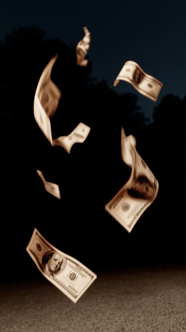 Realistic Money Falling from the Sky