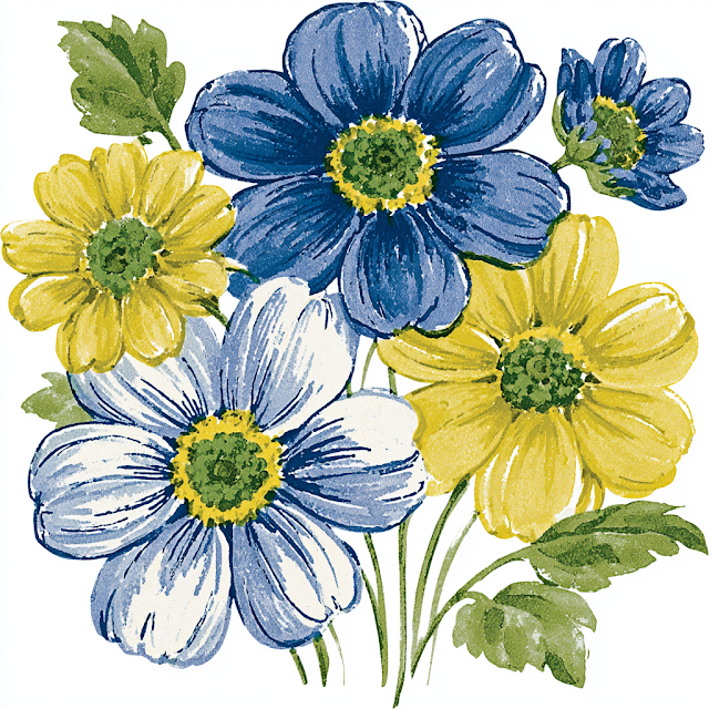 Retro Floral Casserole Dish Sticker Clip Art