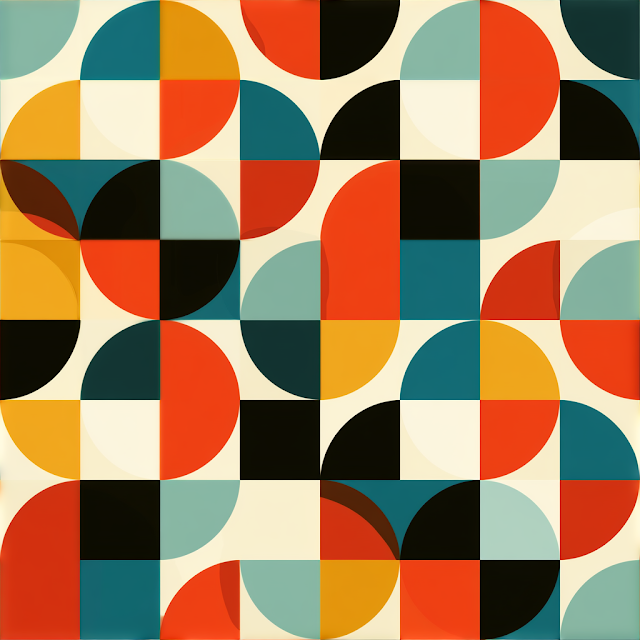 Retro Geometric Pattern in Bold Colors
