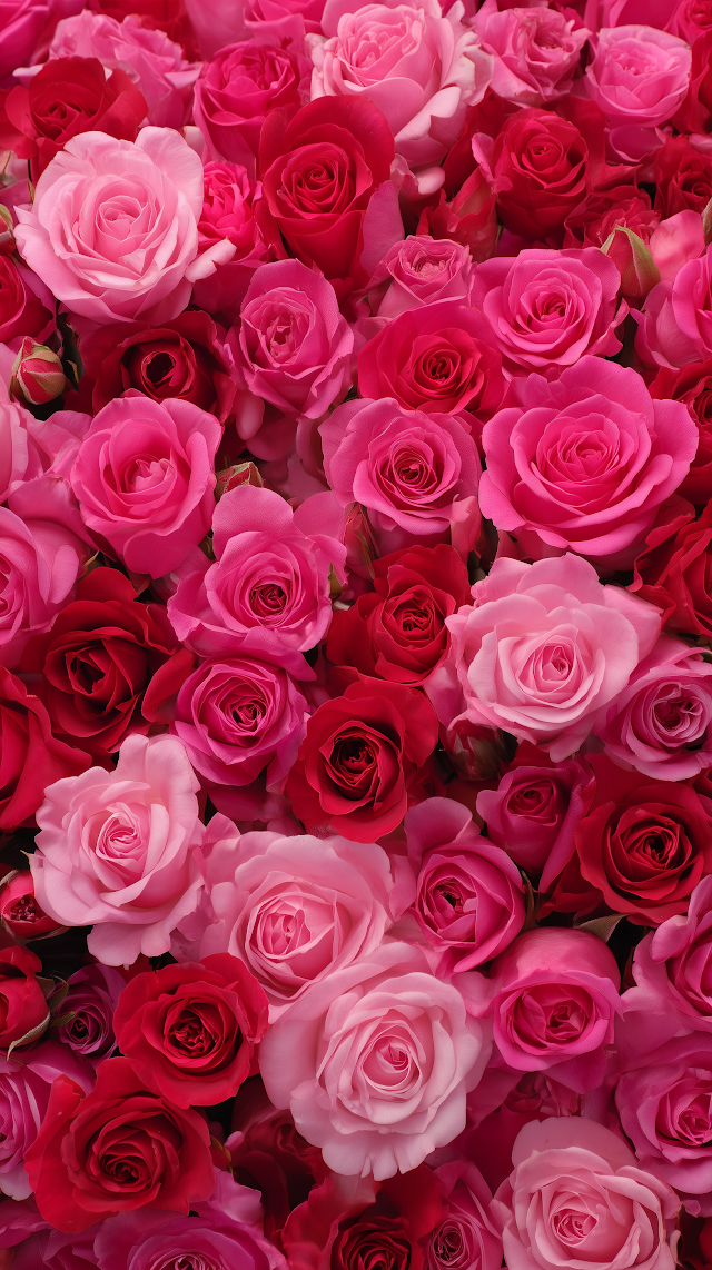 Romantic Sea of Pink Roses for Valentine's Day