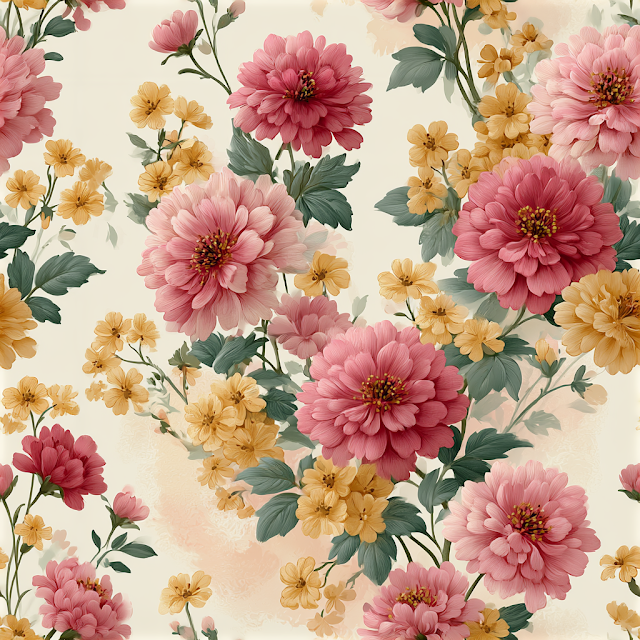 Romantic Summer Floral Seamless Pattern