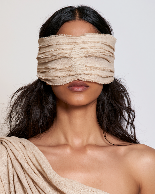 Sculptural Linen Headpiece Portrait