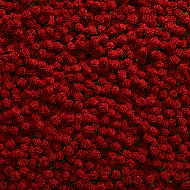 Seamless Aerial View of Tiny Red Roses