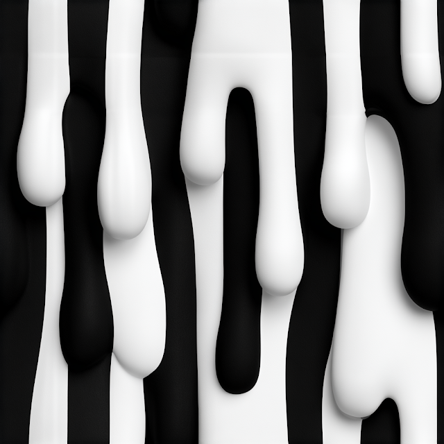 Seamless Black and White Drip Pattern