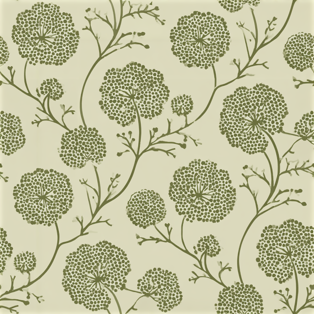 Seamless Botanical Textile Pattern with Floral Clusters