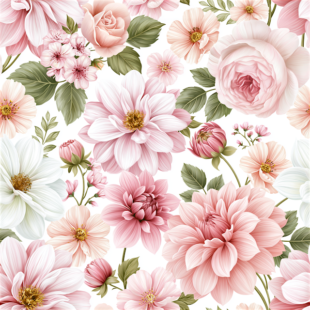 Seamless Floral Pattern in Nordic Style