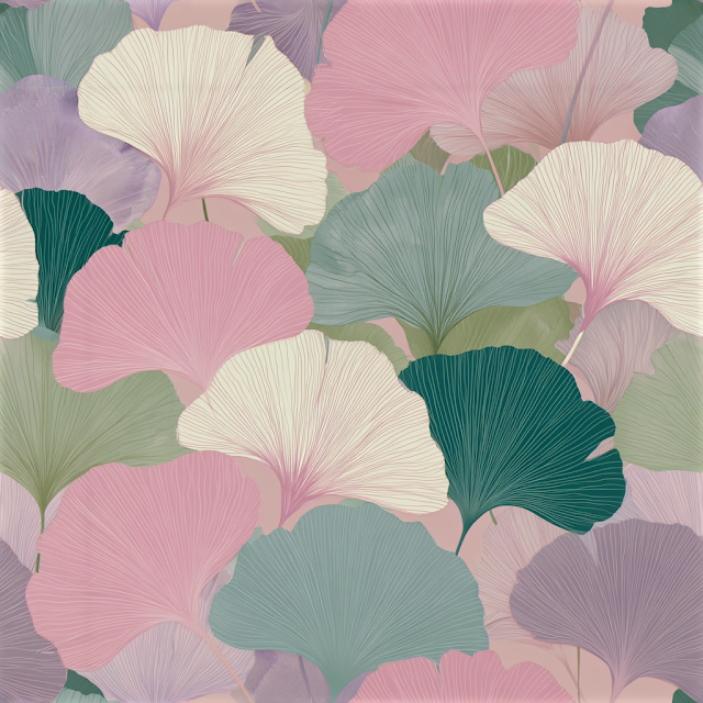 Seamless Ginkgo Biloba Botanical Pattern