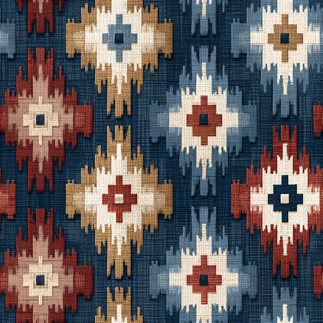 Seamless Heritage Ikat Textile Pattern