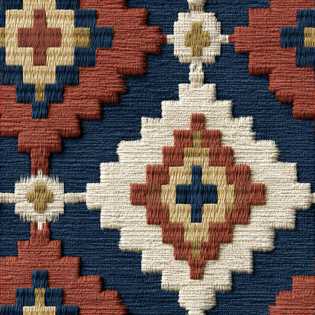 Seamless Heritage Ikat Textile Pattern