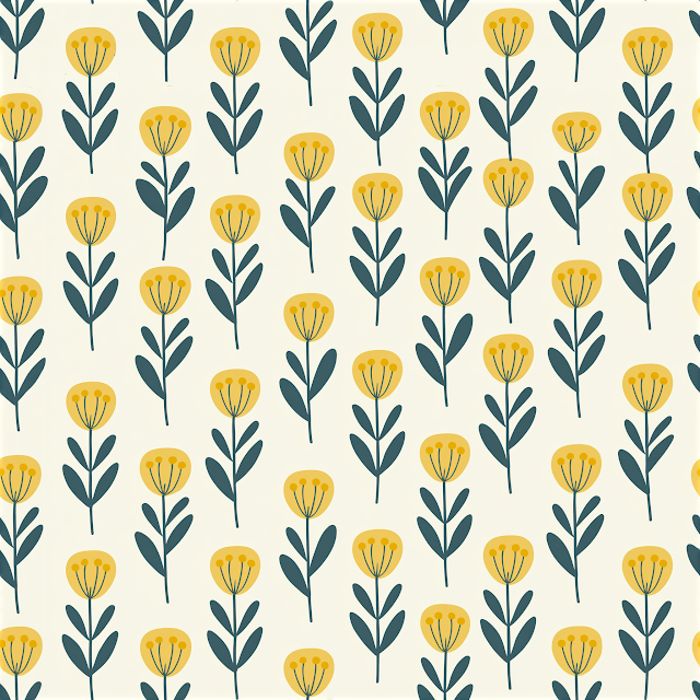 Seamless Nordic Floral Pattern