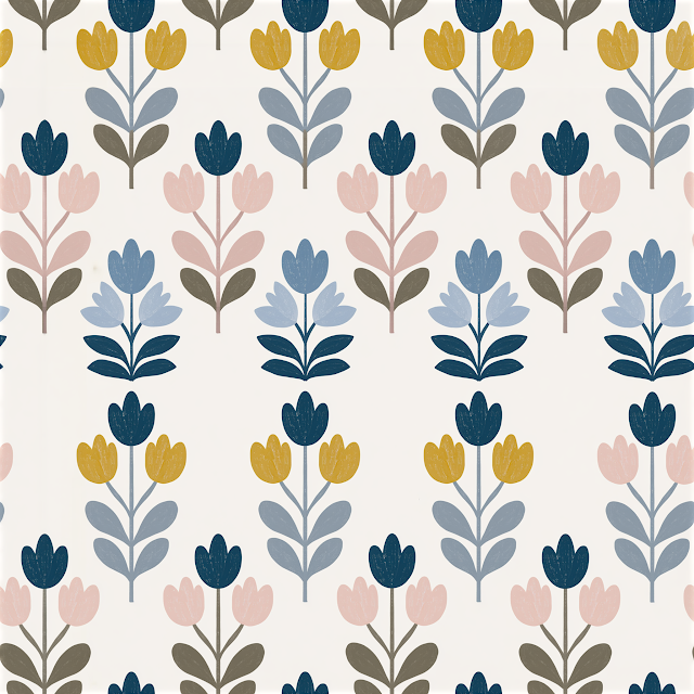 Seamless Nordic Floral Pattern