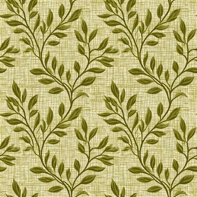 Seamless Olive Green Botanical Wallpaper Pattern