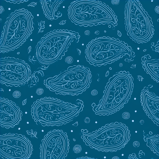 Seamless Teal Blue Paisley Pattern