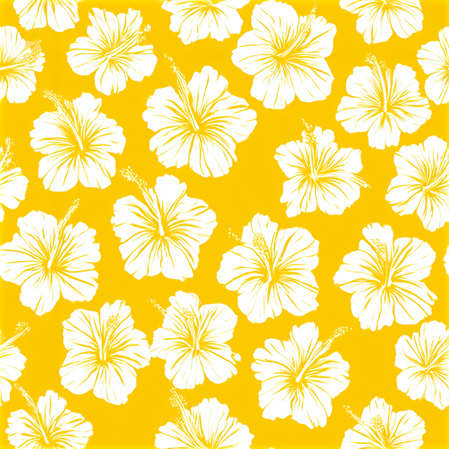 Seamless Tropical Hibiscus Flower Pattern