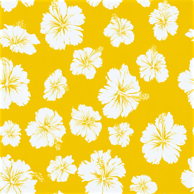 Seamless Tropical Hibiscus Flower Pattern