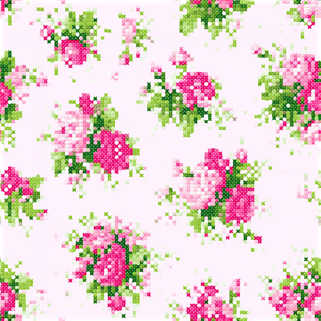 Seamless Vintage Floral Embroidery Pattern