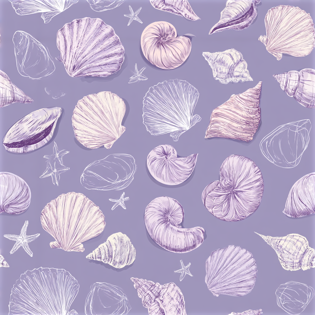 Seamless Vintage Seashell Pattern