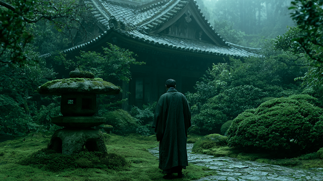 Serene Morning in a Japanese Garden