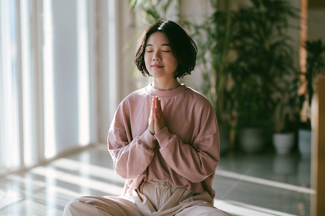 Serene Yoga Practice in a Minimalist Living Room