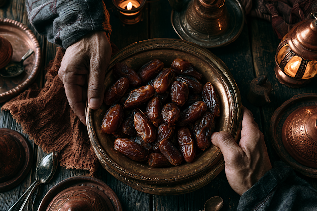 Sharing Medjool Dates for Ramadan Iftar