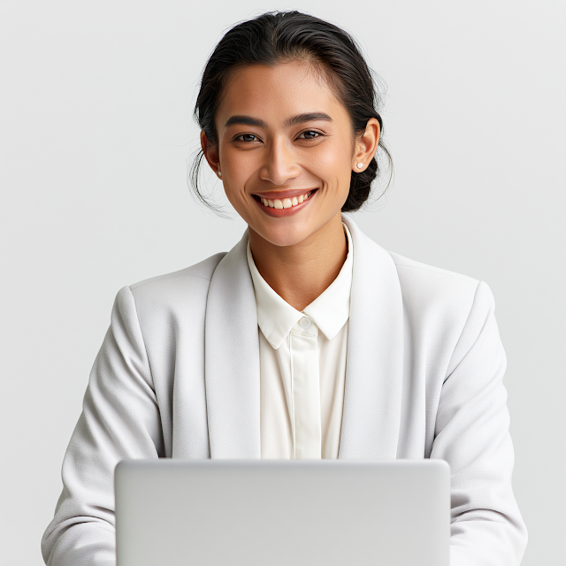 Smiling Filipino Business Professional in Modern Office Setting