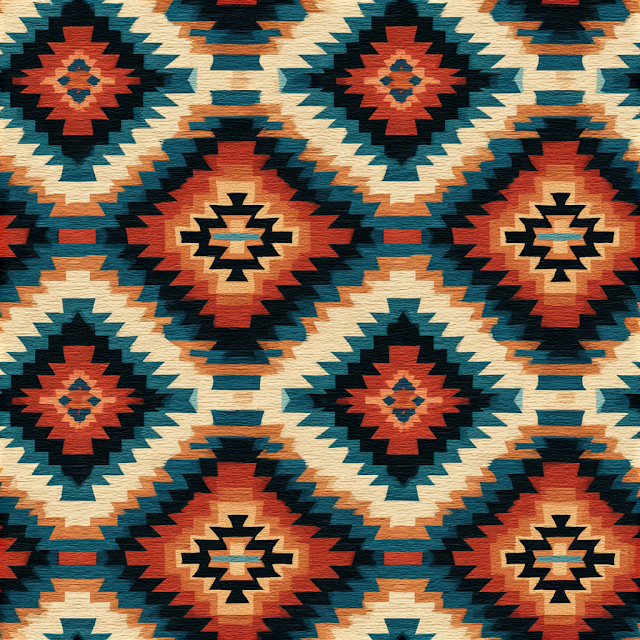 Southwestern Navajo-Inspired Geometric Pattern