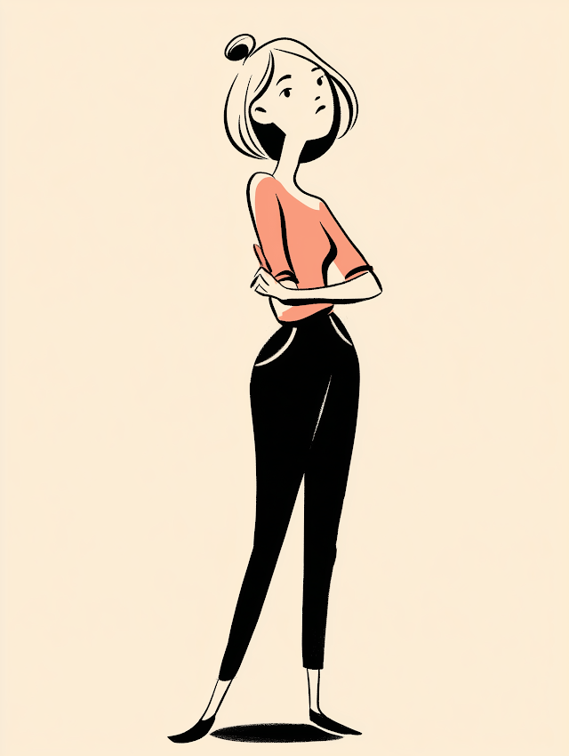 Stylish Young Woman with Short Hair