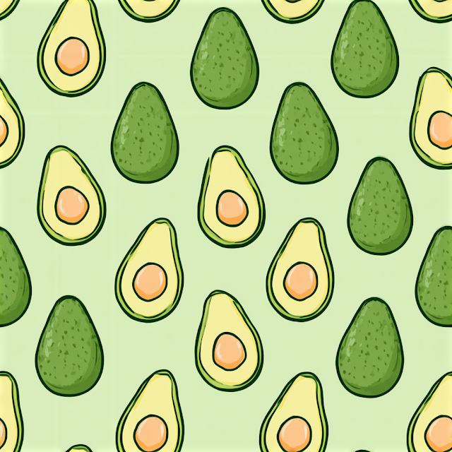 Stylized Avocado Pattern