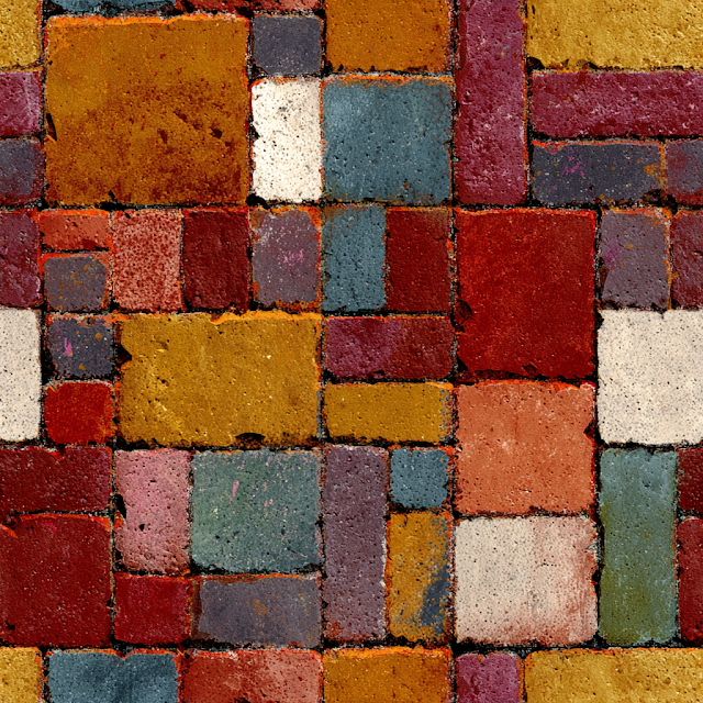 Stylized Painted Floor Tile Texture