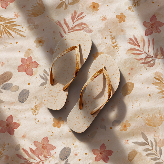 Summer Scrapbook Paper with Flip Flop Motif