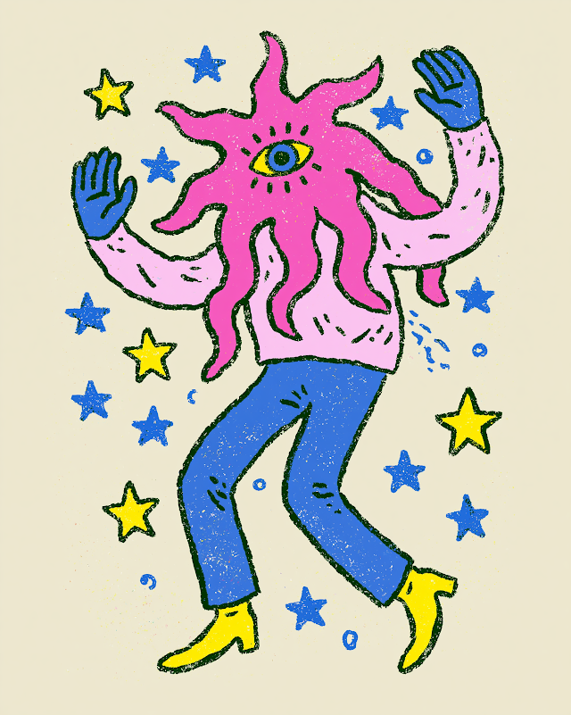 Surreal Fantasy Character with Cosmic Elements
