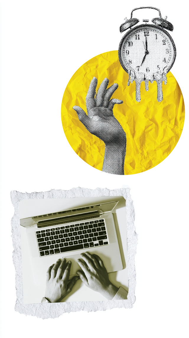 Surreal Time Management Collage Art