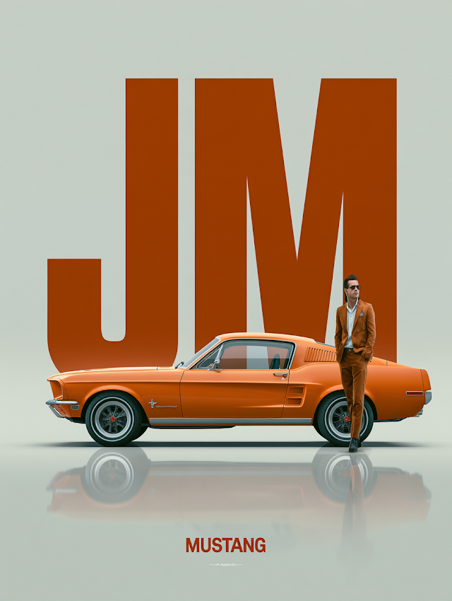 Surreal Vintage Mustang Advertising Poster