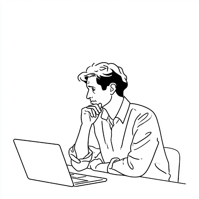 Thoughtful Researcher at Desk