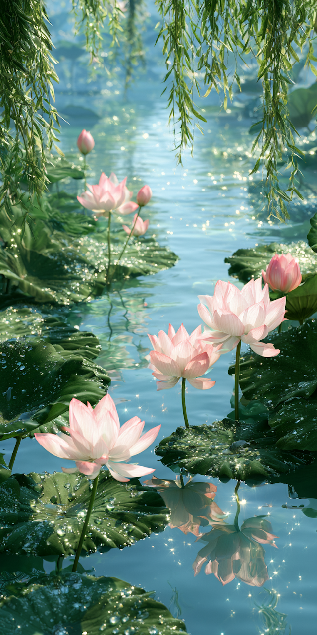 Tranquil Summer Lotus Pond