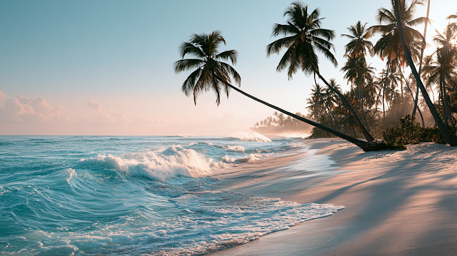 Tranquil Tropical Beach at Sunrise