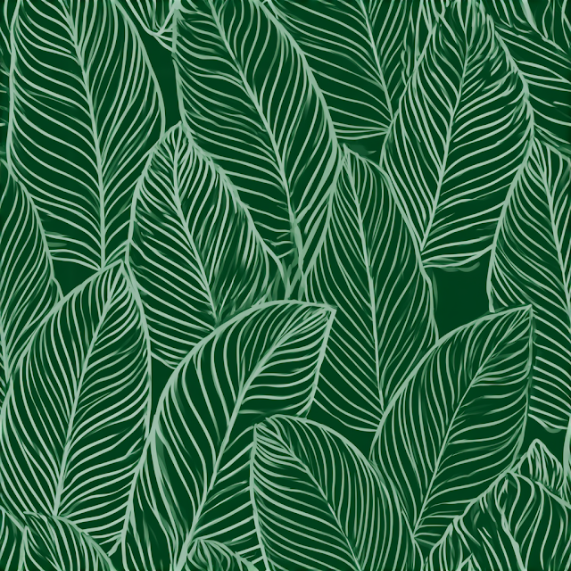 Tropical Banana Palm Leaves Seamless Pattern