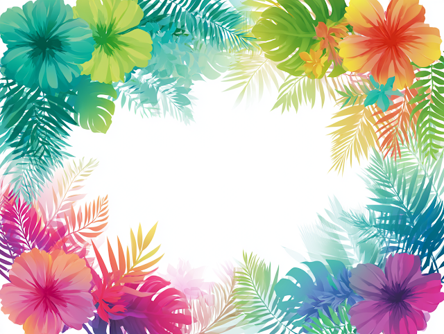 Tropical Botanical Border Frame